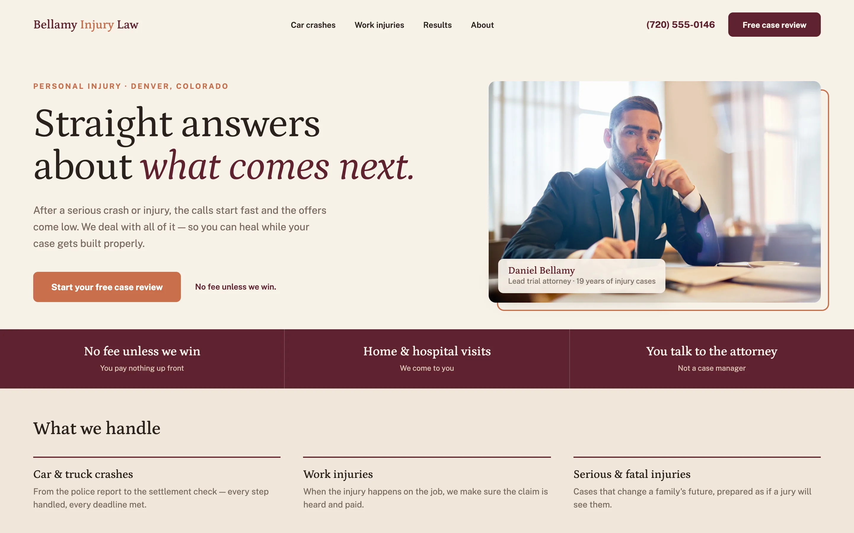 A design-study homepage shown on a desktop screen